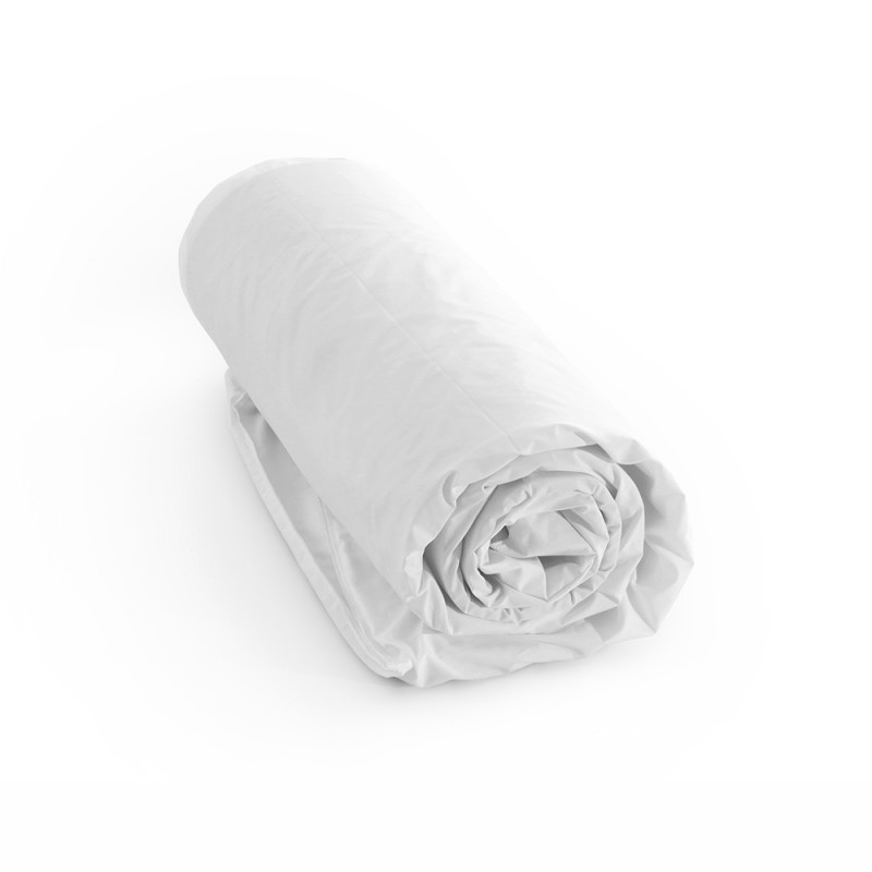 Drap housse percale de coton 180x200+30 cm blanc